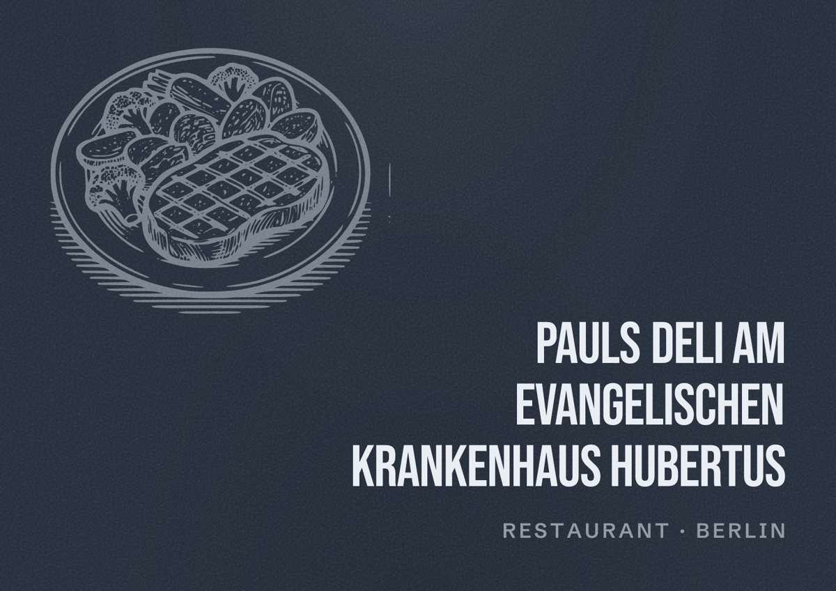 Illustriertes Poster von PAULS Deli am Evangelischen Krankenhaus Hubertus, Restaurant in Berlin