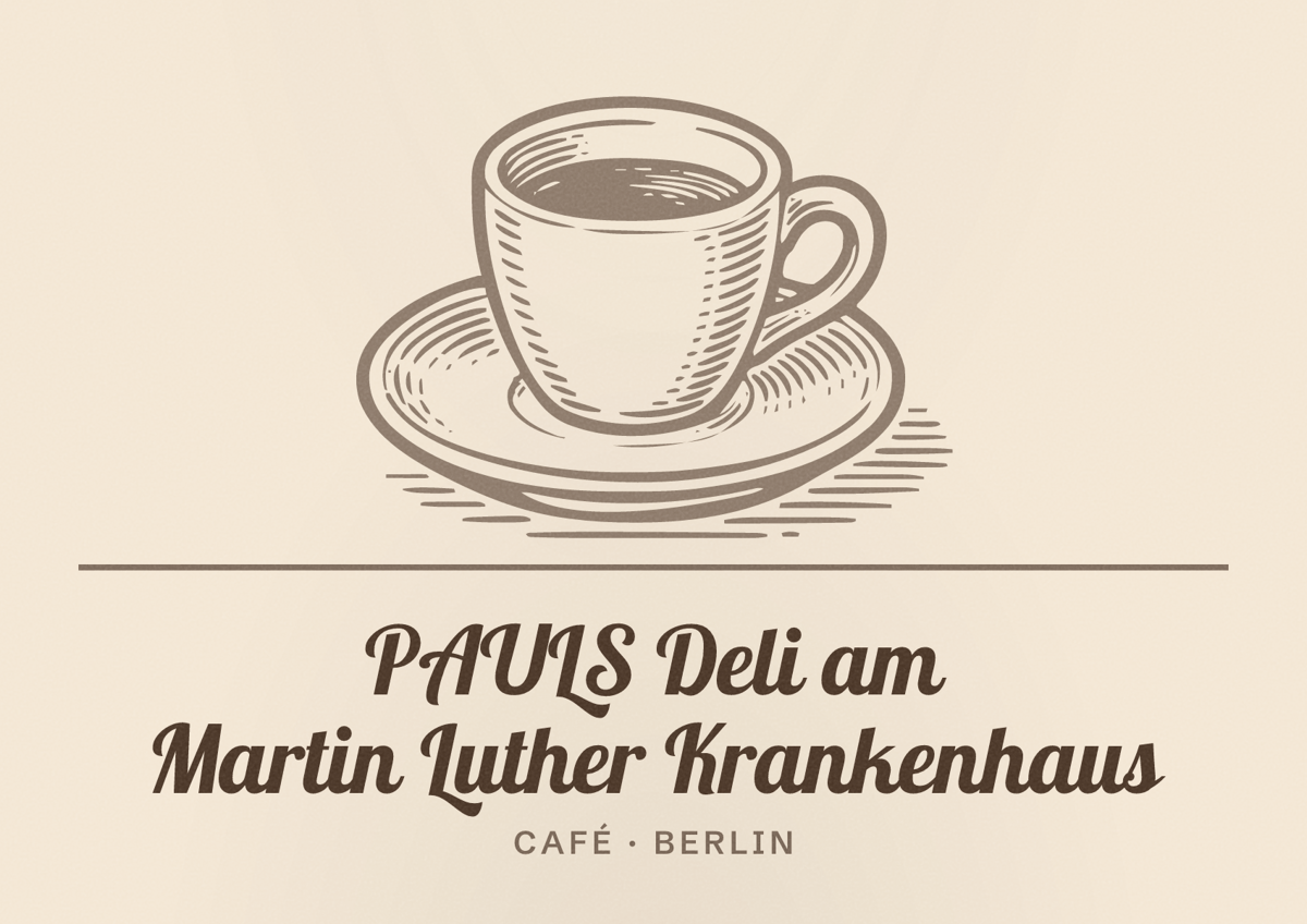 Illustriertes Poster von PAULS Deli am Martin Luther Krankenhaus, Café in Berlin