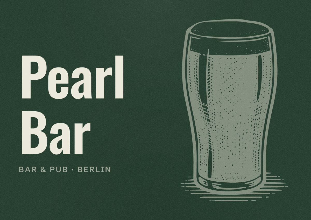 Illustriertes Poster von Pearl Bar, Bar & Pub in Berlin