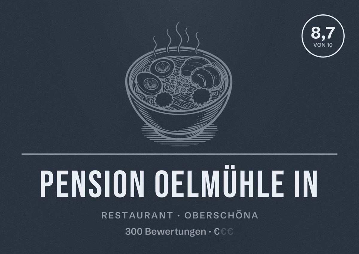 Illustriertes Poster von Pension Oelmühle in, Restaurant in Oberschöna: Bewertung 8,7 von 10 aus 300 Bewertungen, Preisniveau €