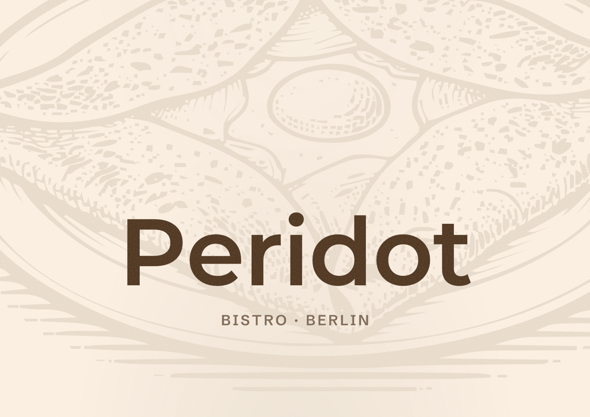Illustriertes Poster von Peridot, Bistro in Berlin