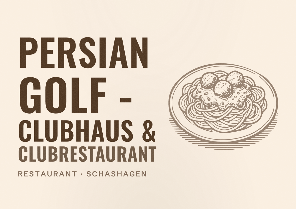 Illustriertes Poster von Persian Golf - Clubhaus & Clubrestaurant, Restaurant in Schashagen