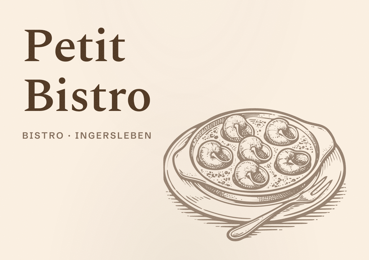 Illustriertes Poster von Petit Bistro, Bistro in Ingersleben