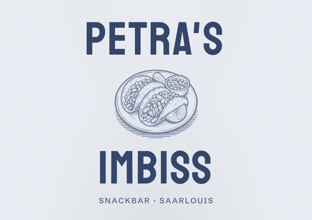 Illustriertes Poster von Petra's Imbiss, Snackbar in Saarlouis