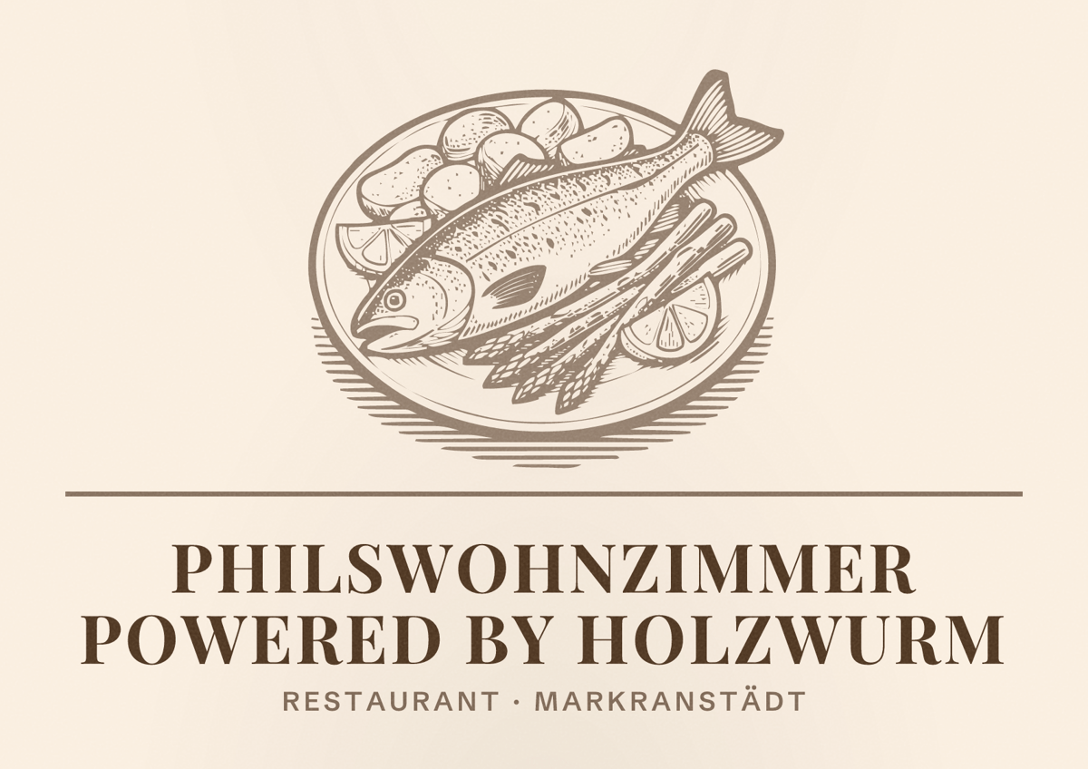 Illustriertes Poster von PhilsWohnzimmer powered by Holzwurm, Restaurant in Markranstädt