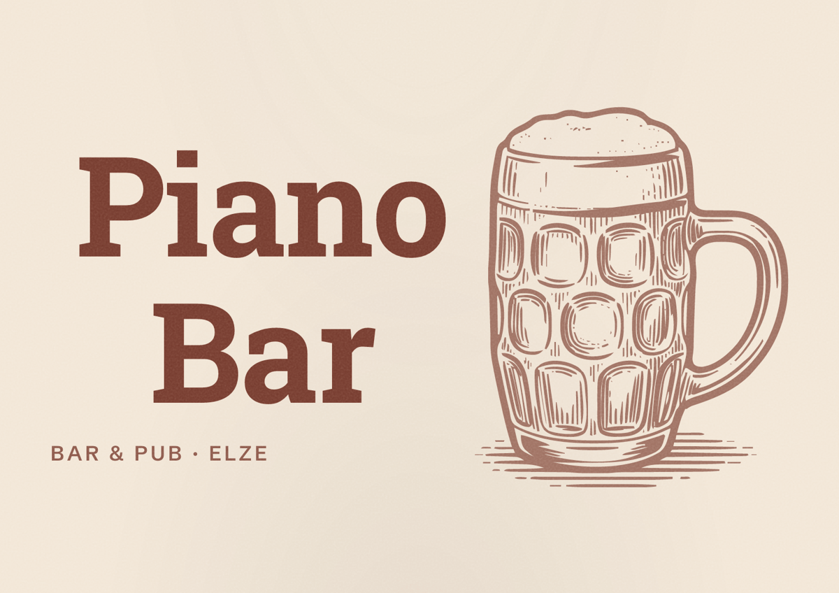 Illustriertes Poster von Piano Bar, Bar & Pub in Elze