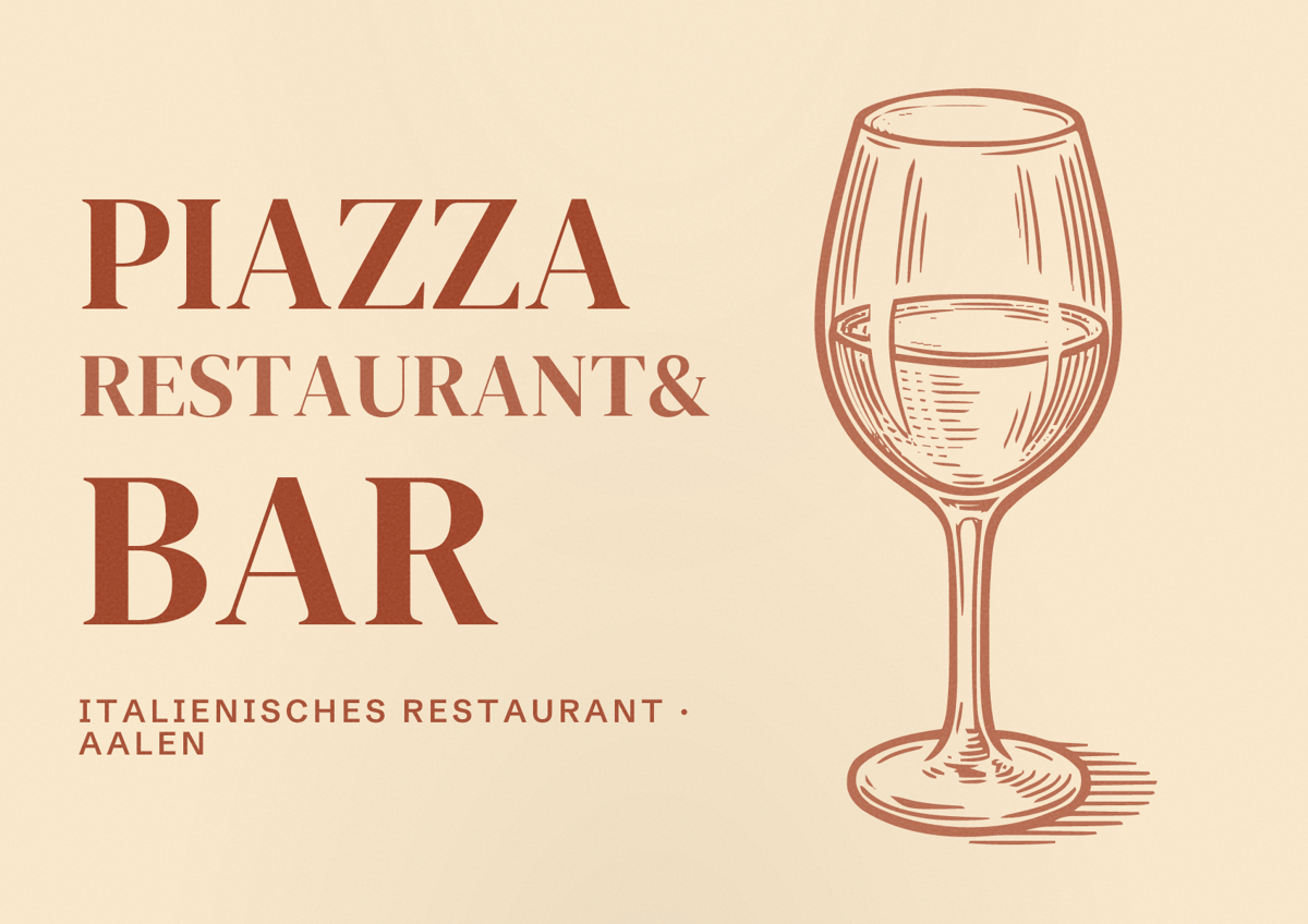 Illustriertes Poster von Piazza Restaurant& Bar, Italienisches Restaurant in Aalen