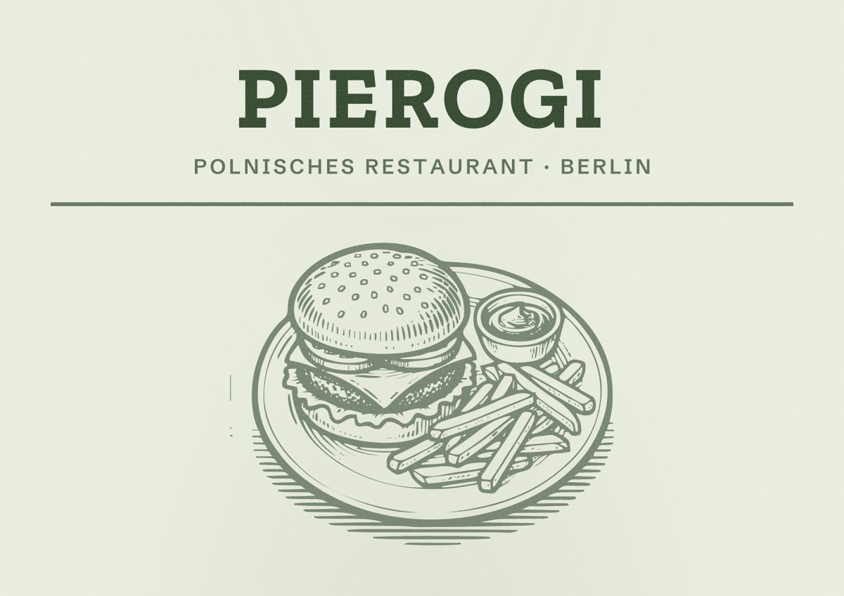 Illustriertes Poster von Pierogi, Polnisches Restaurant in Berlin