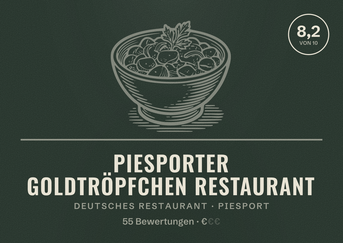 Illustriertes Poster von Piesporter Goldtröpfchen Restaurant, Deutsches Restaurant in Piesport: Bewertung 8,2 von 10 aus 55 Bewertungen, Preisniveau €