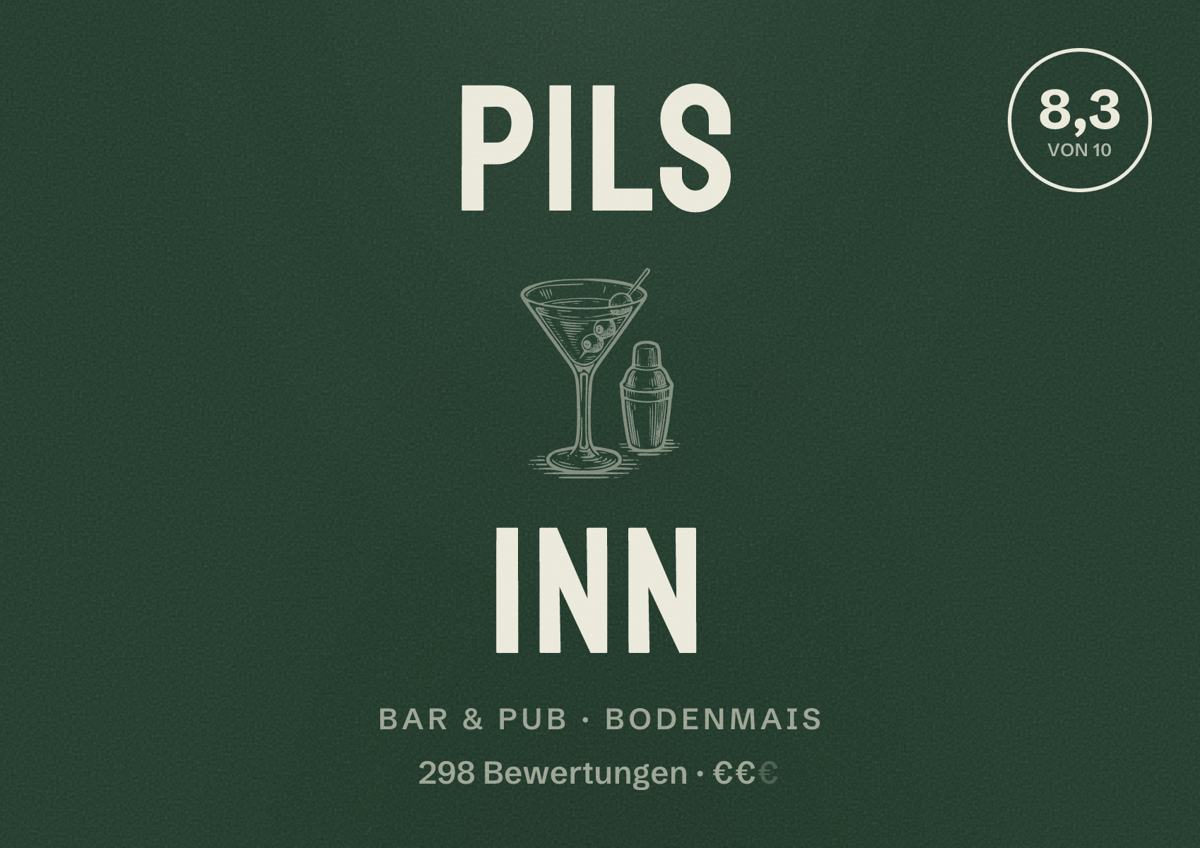Illustriertes Poster von Pils Inn, Bar & Pub in Bodenmais: Bewertung 8,3 von 10 aus 298 Bewertungen, Preisniveau €€