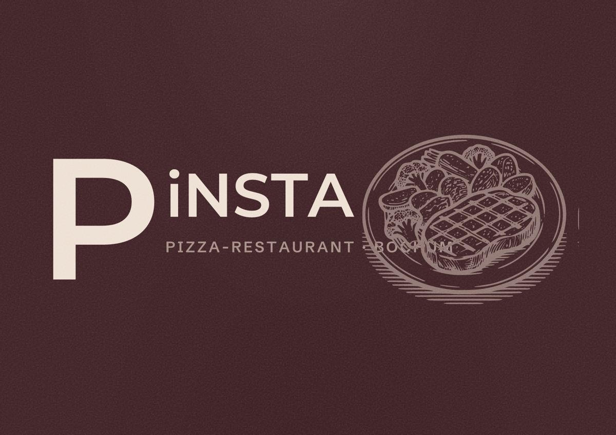 Illustriertes Poster von PiNSTA, Pizza-Restaurant in Bochum