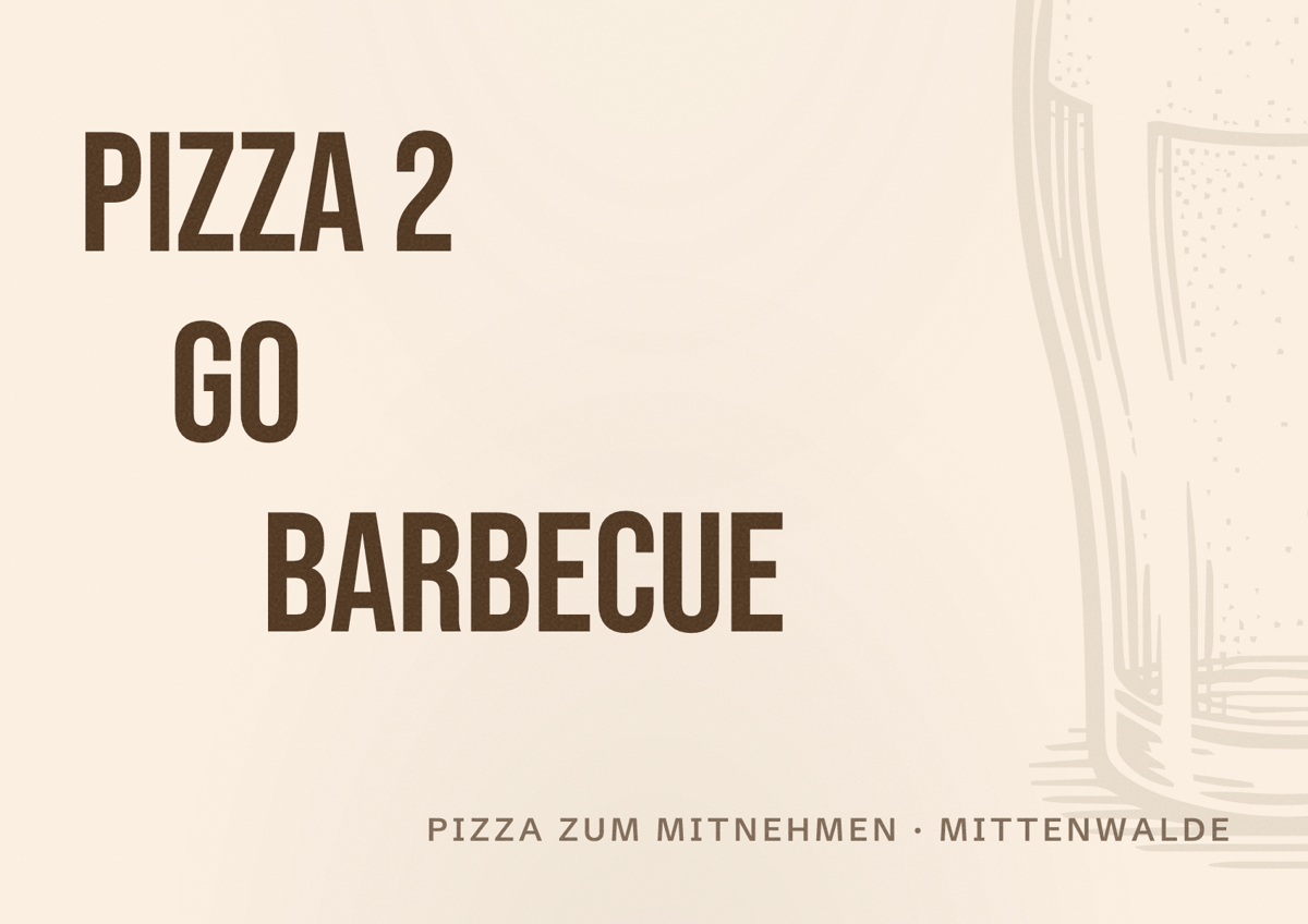 Illustriertes Poster von Pizza 2 Go Barbecue, Pizza zum Mitnehmen in Mittenwalde