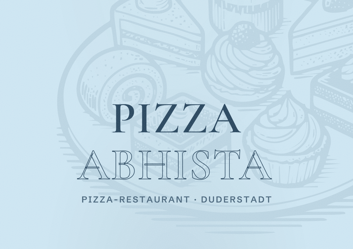 Illustriertes Poster von Pizza Abhista, Pizza-Restaurant in Duderstadt