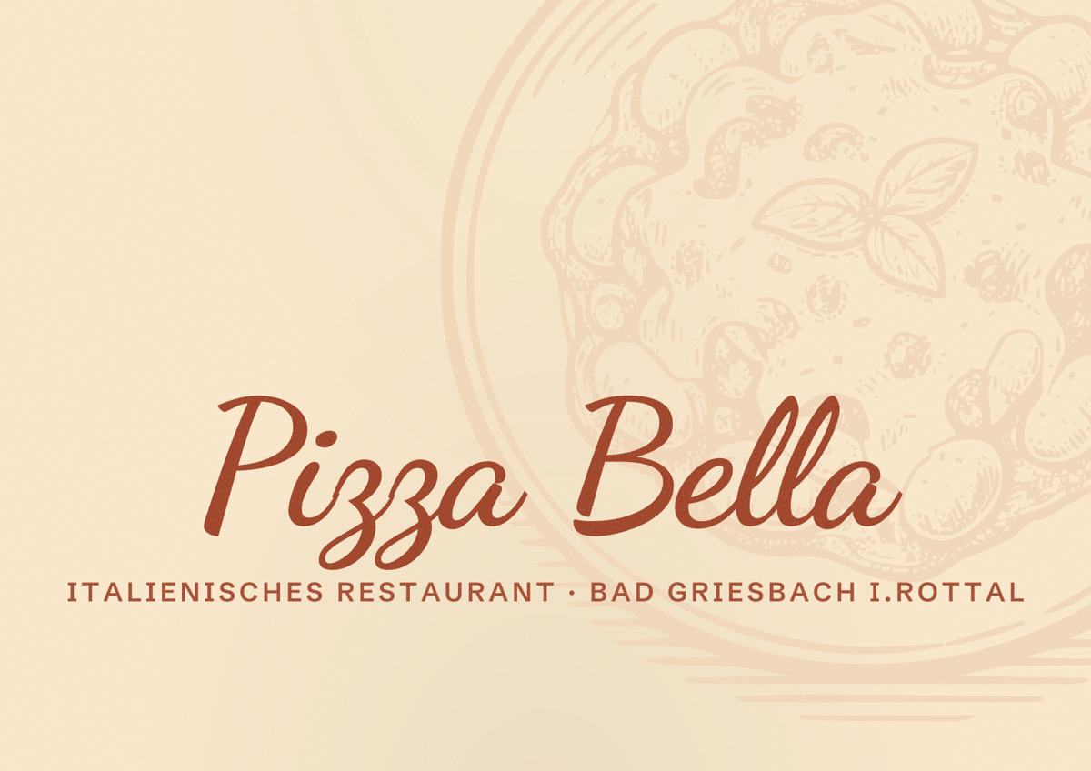Illustriertes Poster von Pizza Bella, Italienisches Restaurant in Bad Griesbach i.Rottal