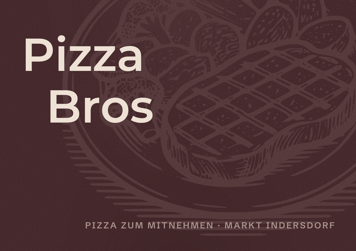Illustriertes Poster von Pizza Bros, Pizza zum Mitnehmen in Markt Indersdorf