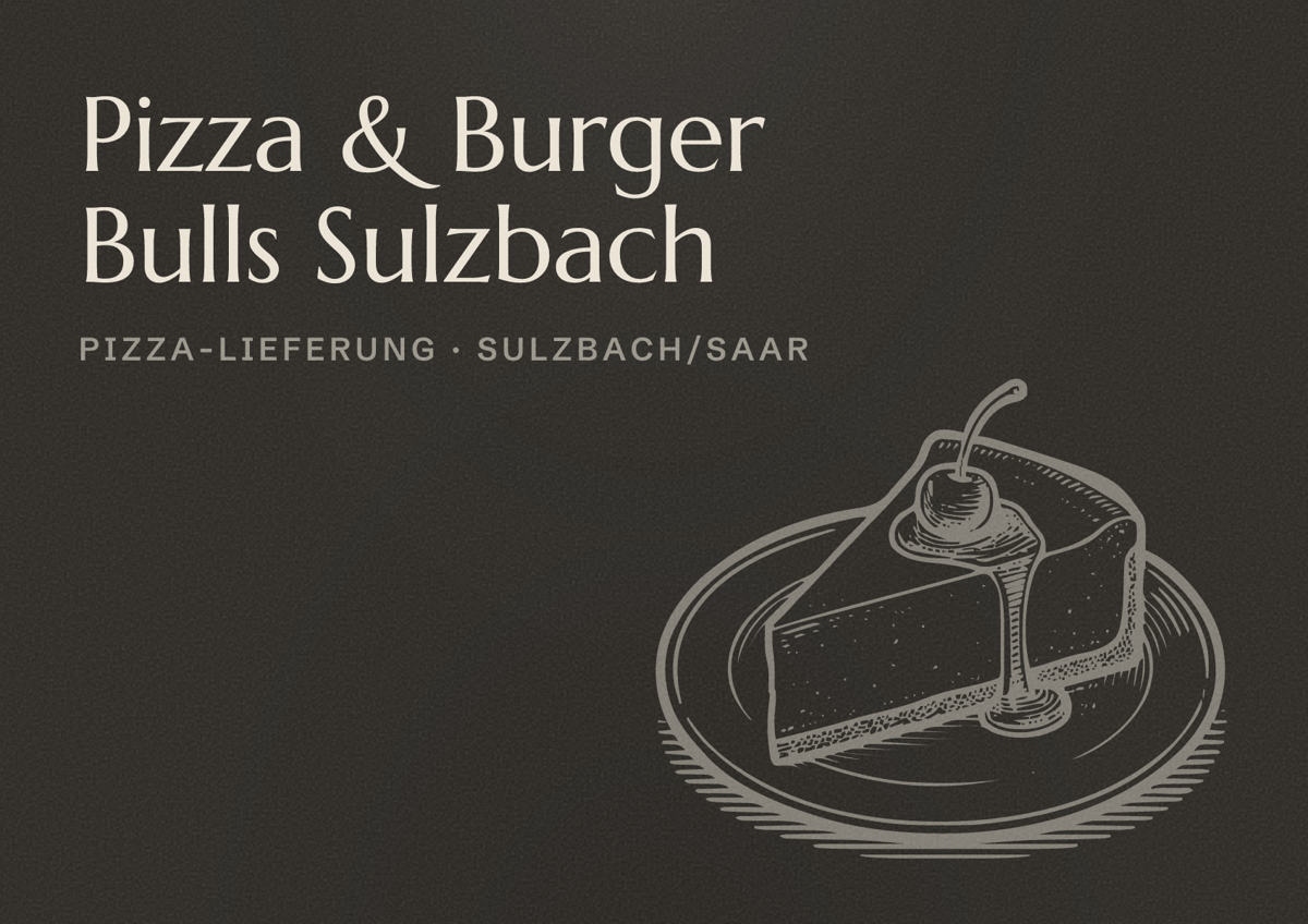 Illustriertes Poster von Pizza & Burger Bulls Sulzbach, Pizza-Lieferung in Sulzbach/Saar