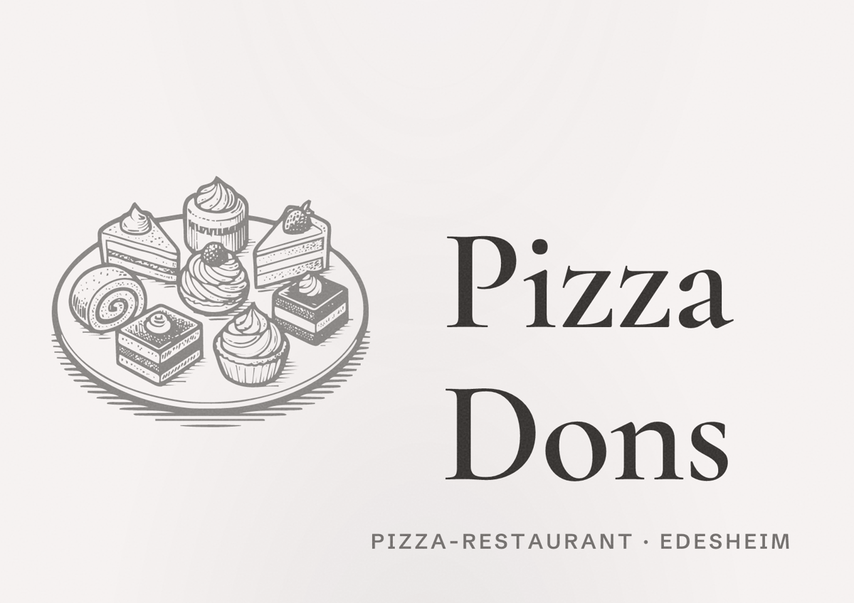 Illustriertes Poster von Pizza Dons, Pizza-Restaurant in Edesheim