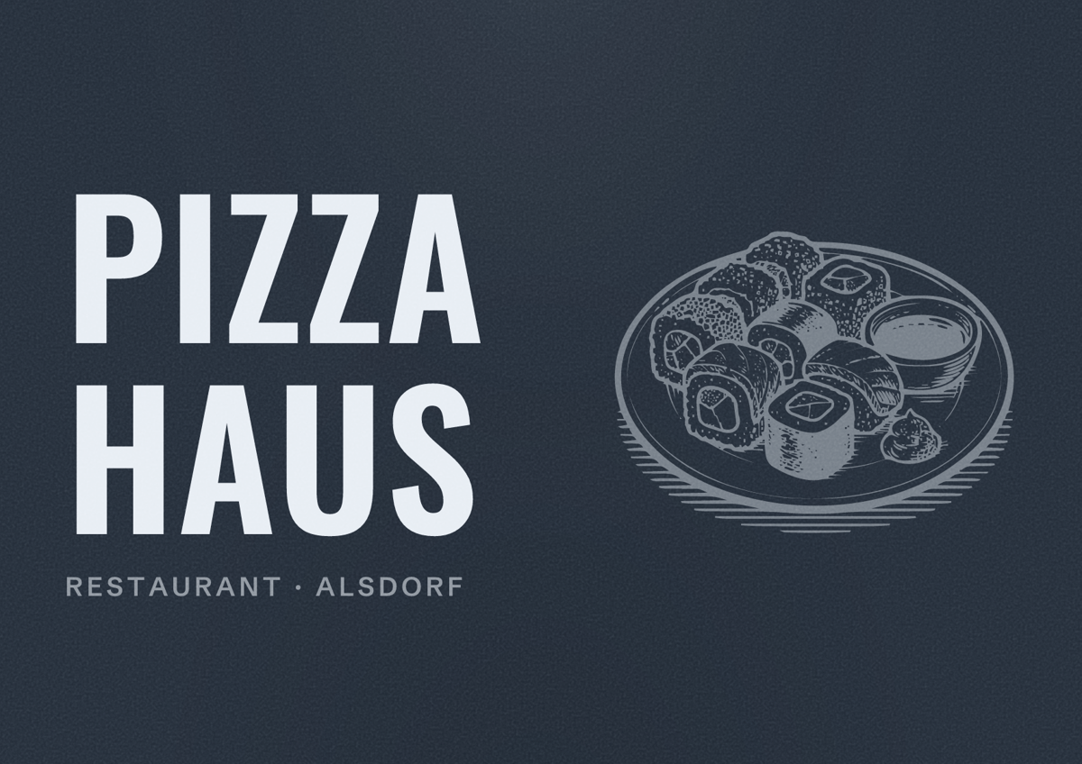 Illustriertes Poster von Pizza Haus, Restaurant in Alsdorf