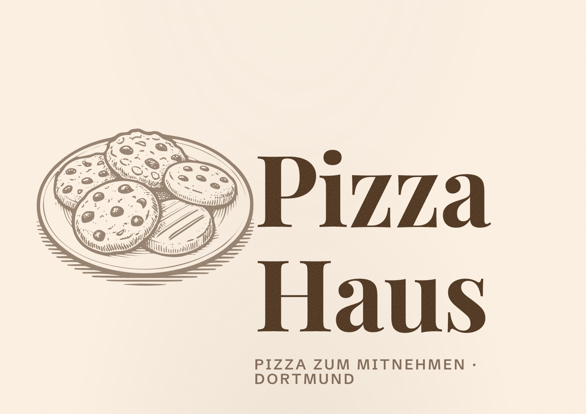 Illustriertes Poster von Pizza Haus, Pizza zum Mitnehmen in Dortmund