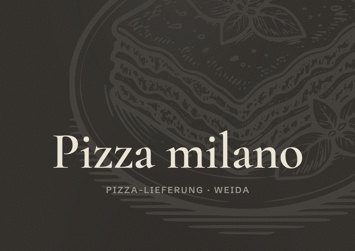 Illustriertes Poster von Pizza milano, Pizza-Lieferung in Weida