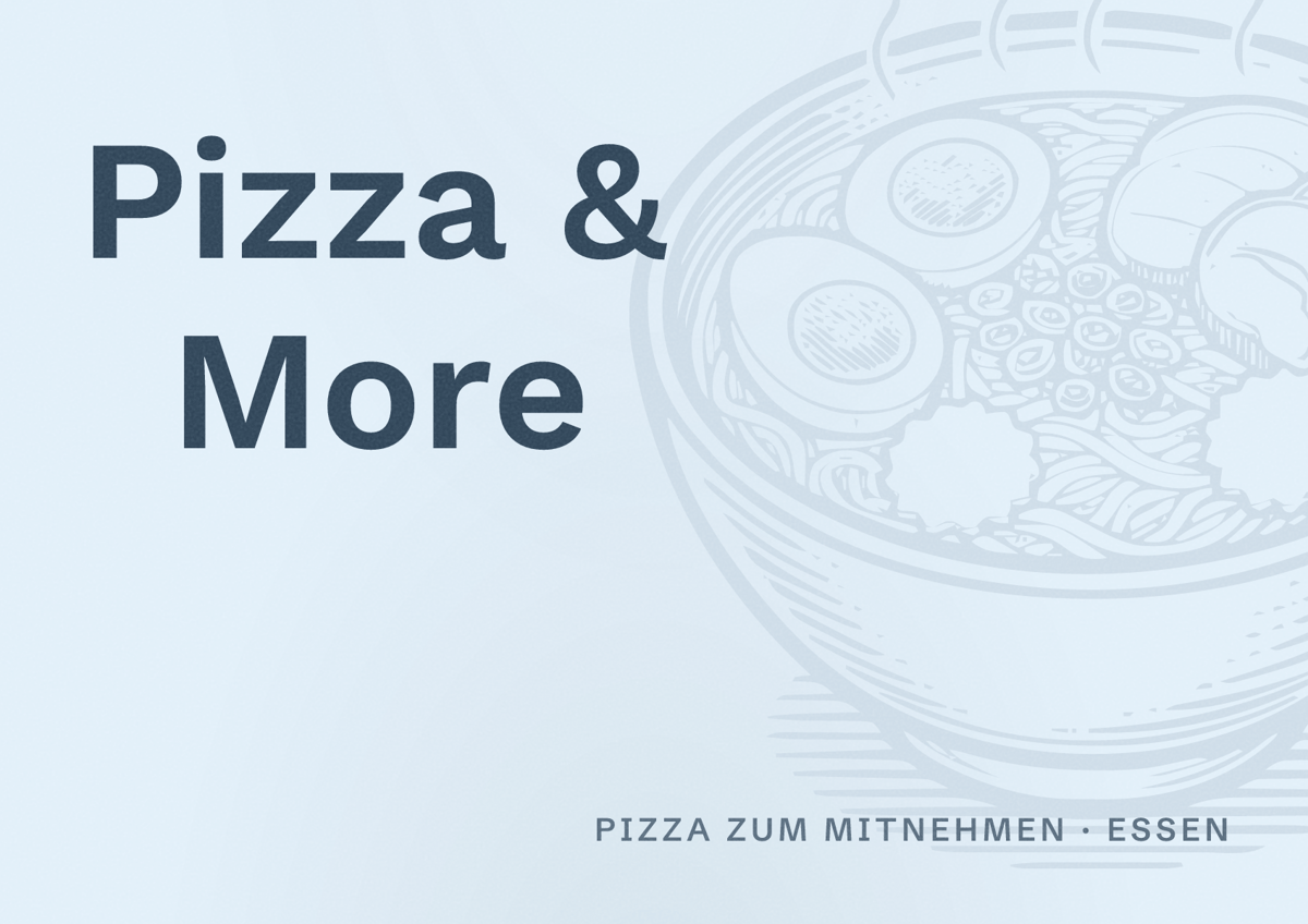 Illustriertes Poster von Pizza & More, Pizza zum Mitnehmen in Essen