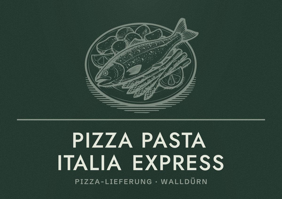 Illustriertes Poster von Pizza Pasta Italia Express, Pizza-Lieferung in Walldürn