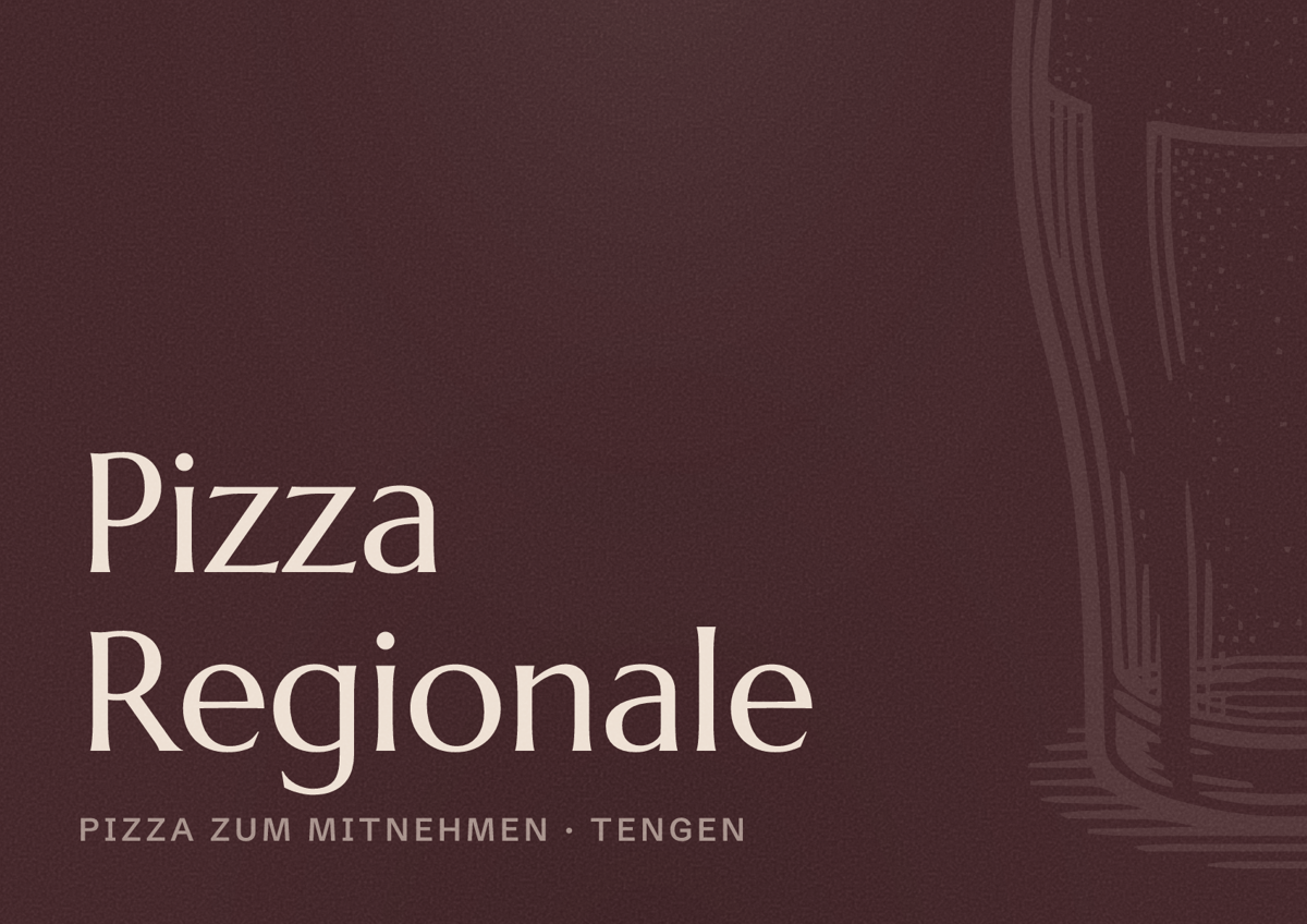 Illustriertes Poster von Pizza Regionale, Pizza zum Mitnehmen in Tengen