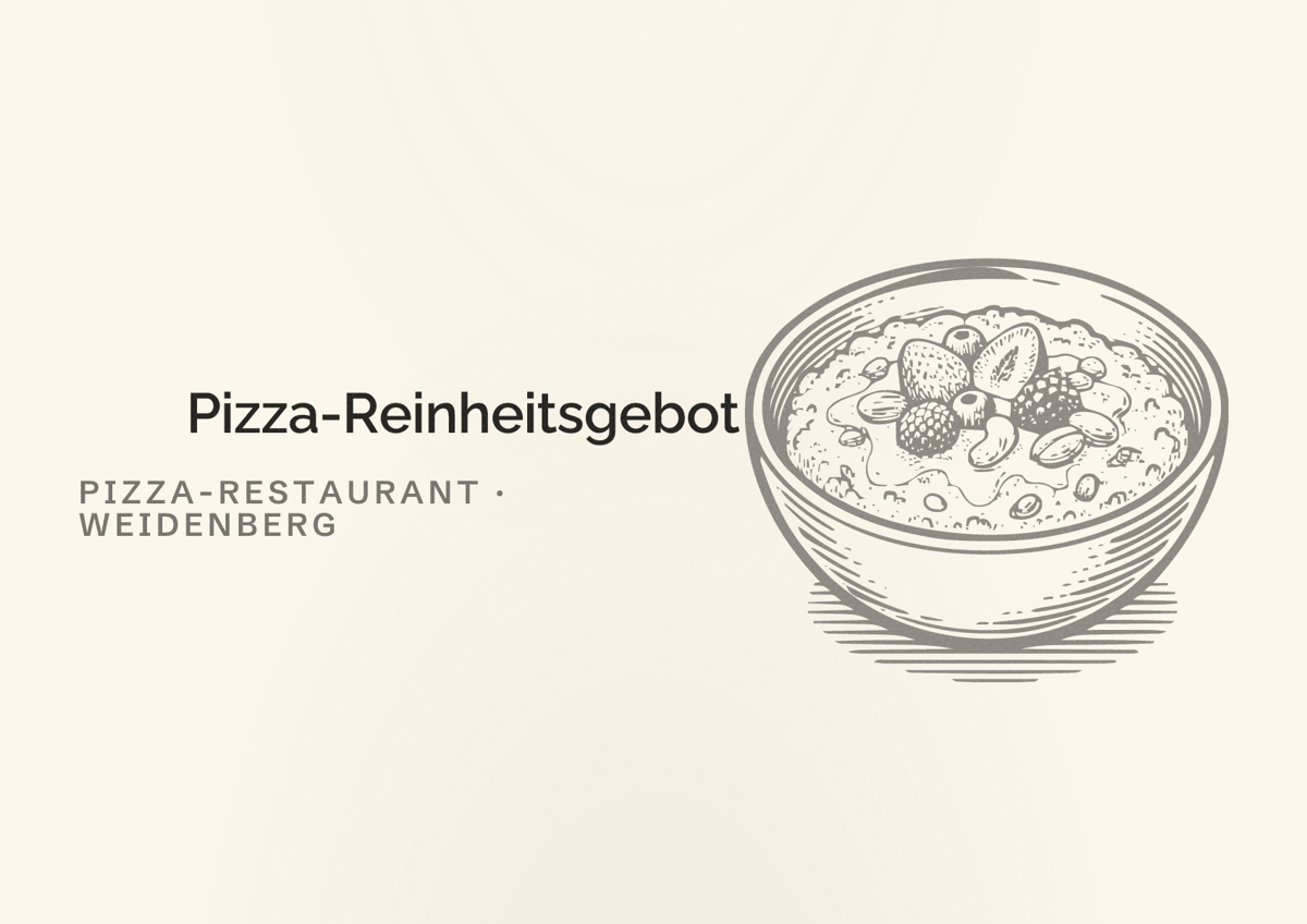 Illustriertes Poster von Pizza-Reinheitsgebot, Pizza-Restaurant in Weidenberg
