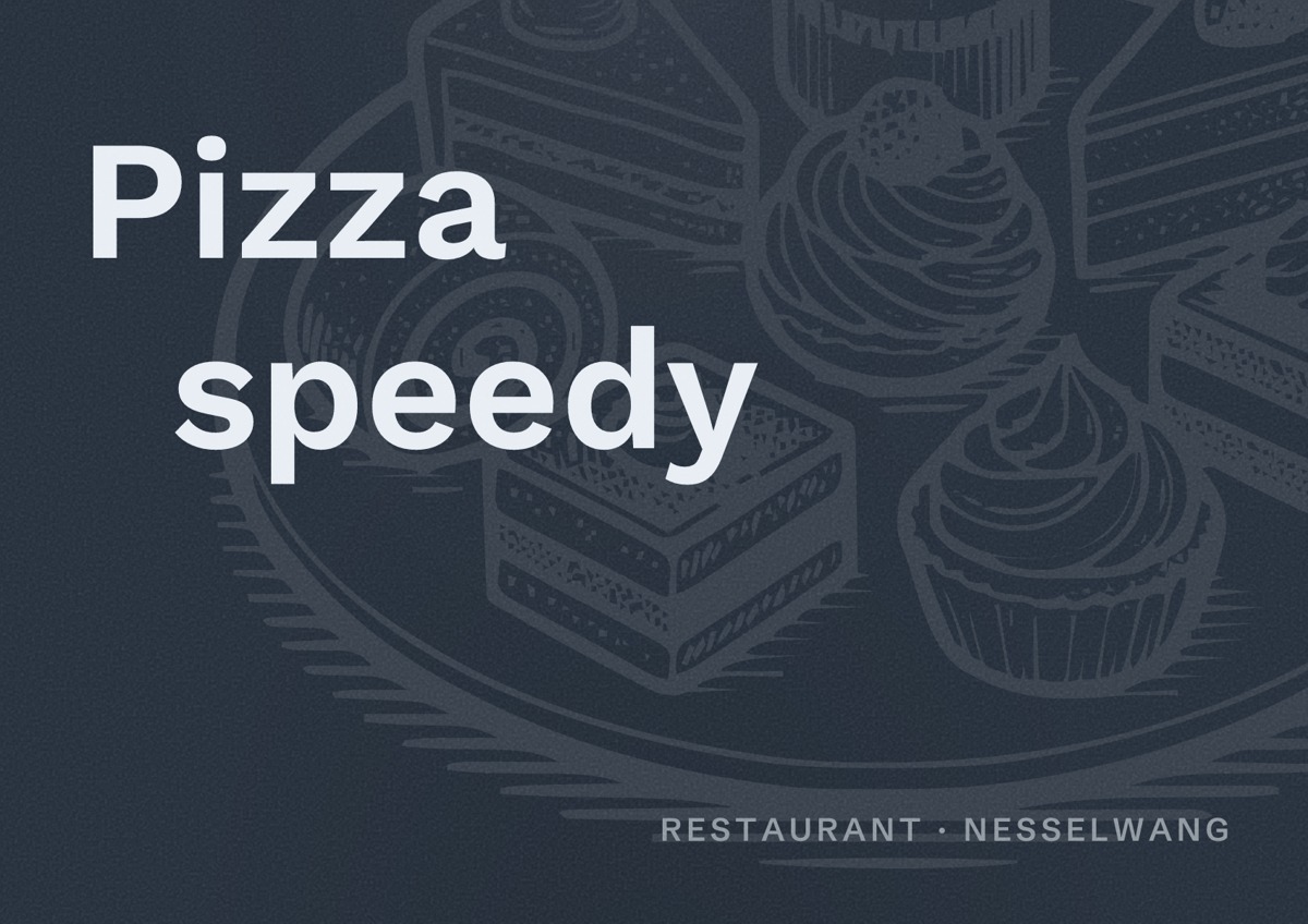 Illustriertes Poster von Pizza speedy, Restaurant in Nesselwang