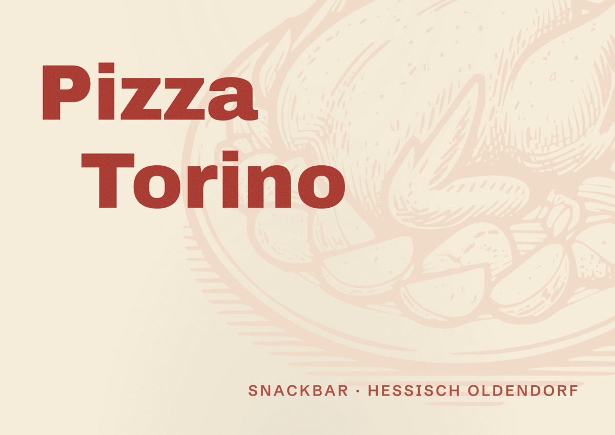 Illustriertes Poster von Pizza Torino, Snackbar in Hessisch Oldendorf
