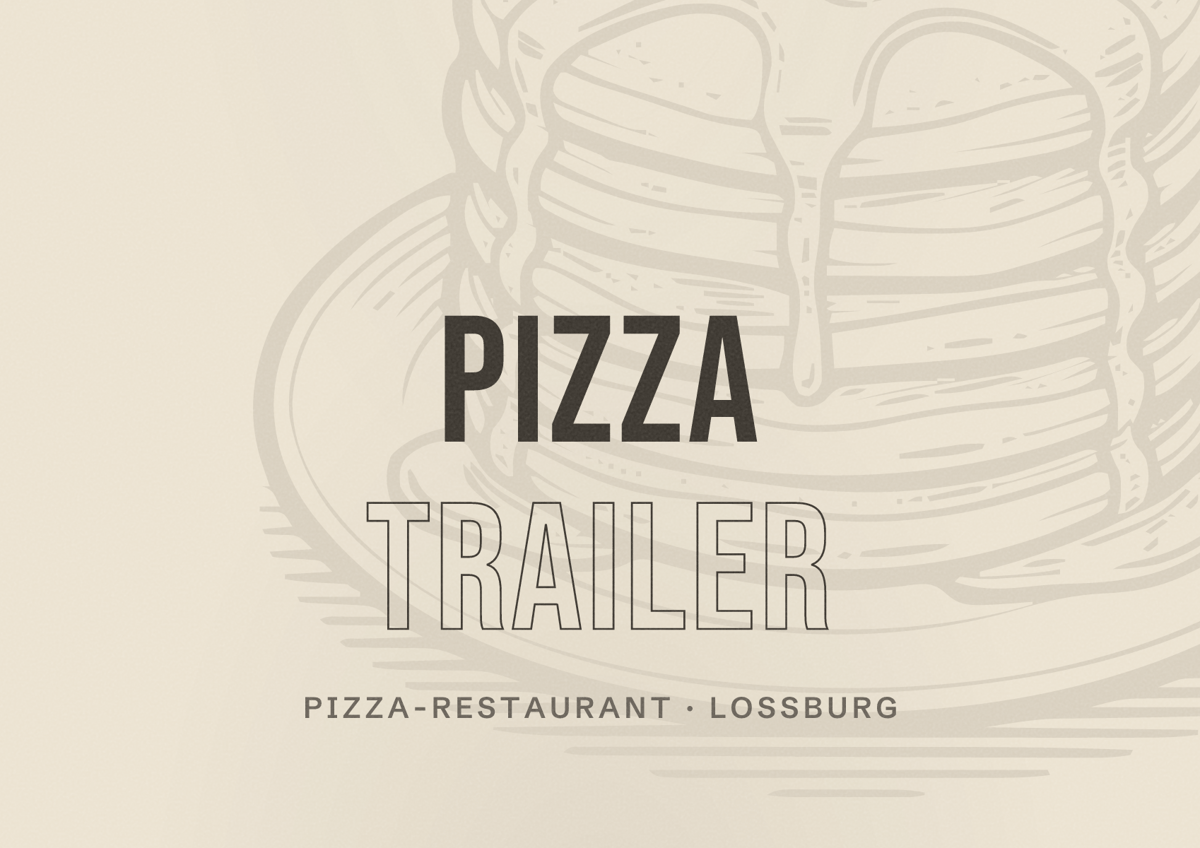 Illustriertes Poster von Pizza Trailer, Pizza-Restaurant in Loßburg