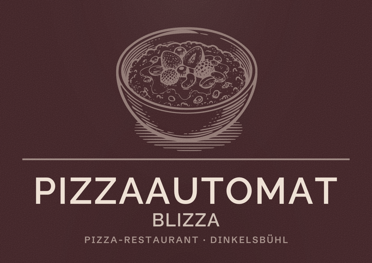 Illustriertes Poster von Pizzaautomat Blizza, Pizza-Restaurant in Dinkelsbühl