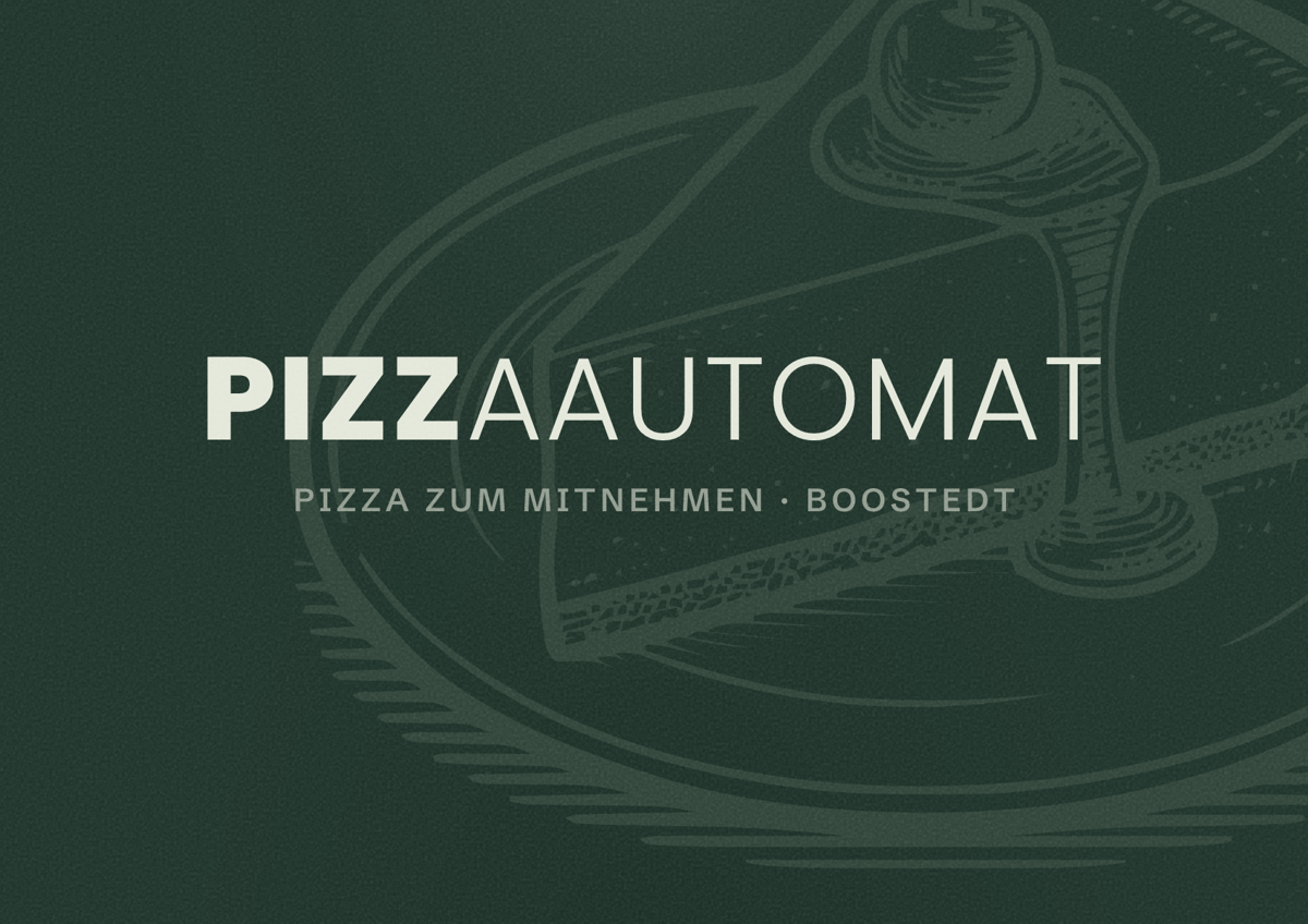 Illustriertes Poster von Pizzaautomat, Pizza zum Mitnehmen in Boostedt