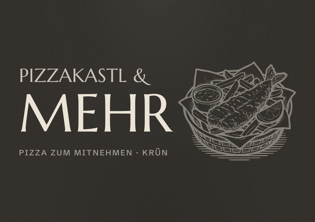 Illustriertes Poster von Pizzakastl & mehr, Pizza zum Mitnehmen in Krün