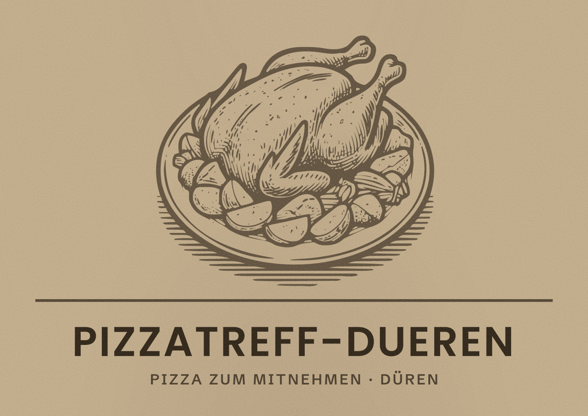 Illustriertes Poster von pizzatreff-dueren, Pizza zum Mitnehmen in Düren