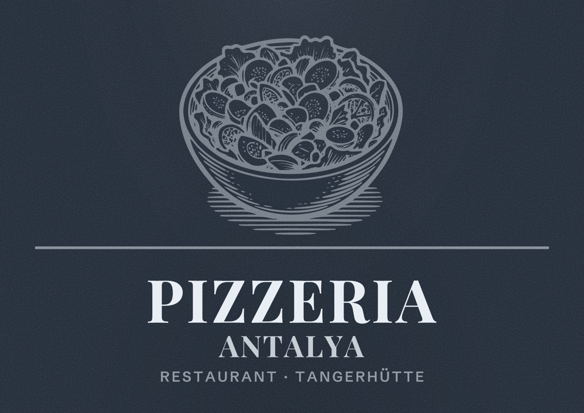 Illustriertes Poster von Pizzeria Antalya, Restaurant in Tangerhütte