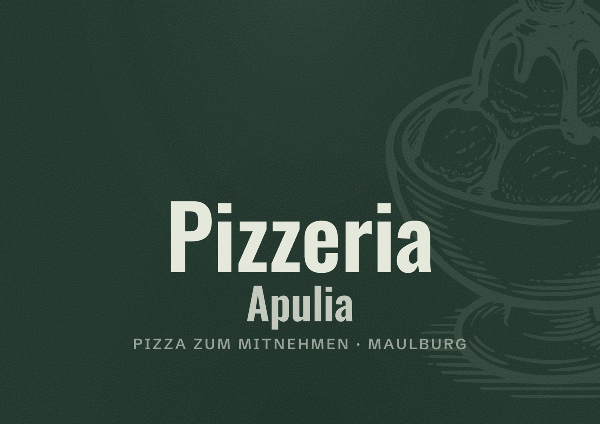 Illustriertes Poster von Pizzeria Apulia, Pizza zum Mitnehmen in Maulburg