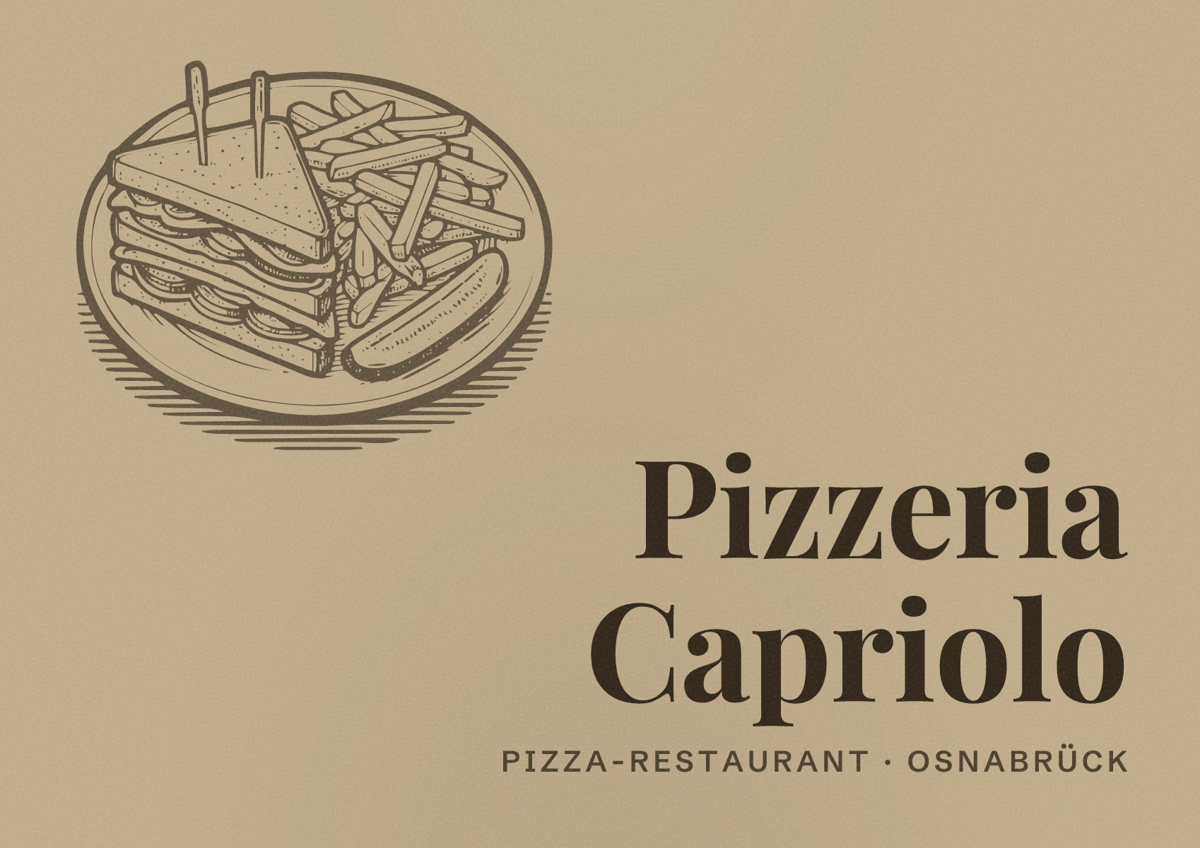 Illustriertes Poster von Pizzeria Capriolo, Pizza-Restaurant in Osnabrück