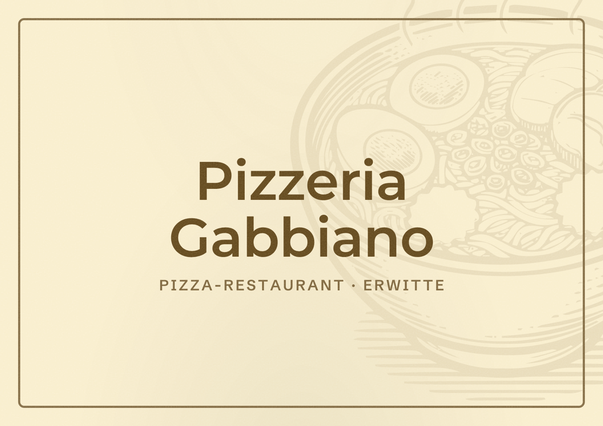 Illustriertes Poster von Pizzeria Gabbiano, Pizza-Restaurant in Erwitte