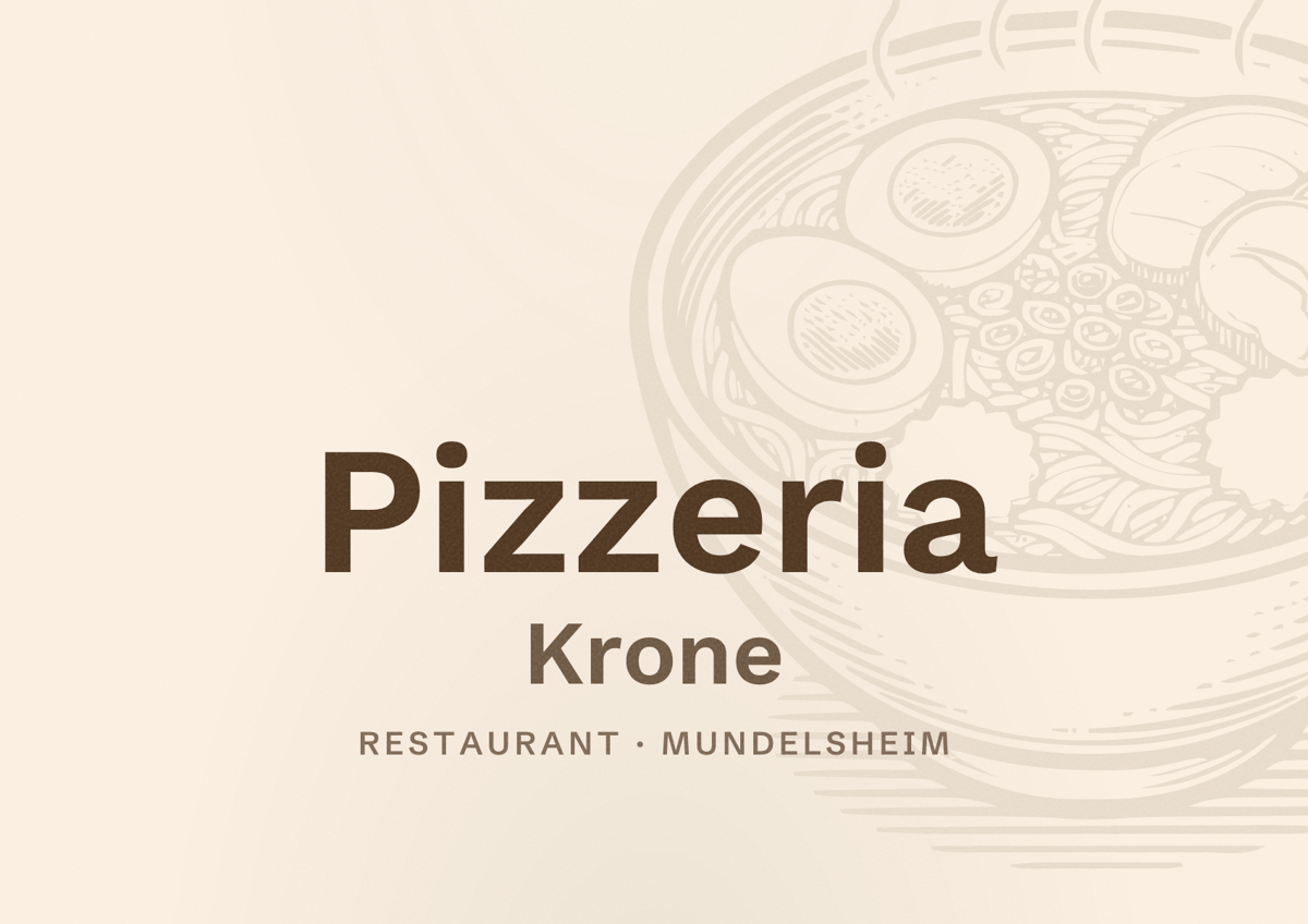 Illustriertes Poster von Pizzeria Krone, Restaurant in Mundelsheim