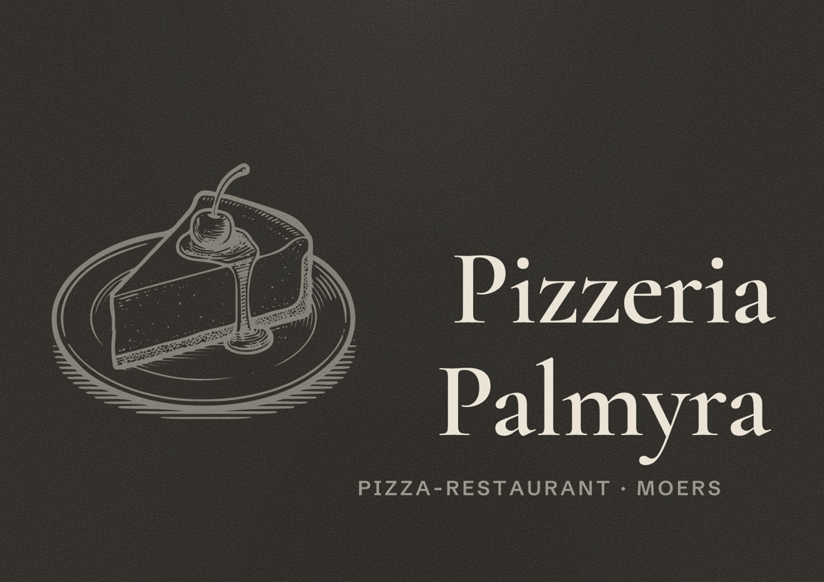 Illustriertes Poster von Pizzeria Palmyra, Pizza-Restaurant in Moers