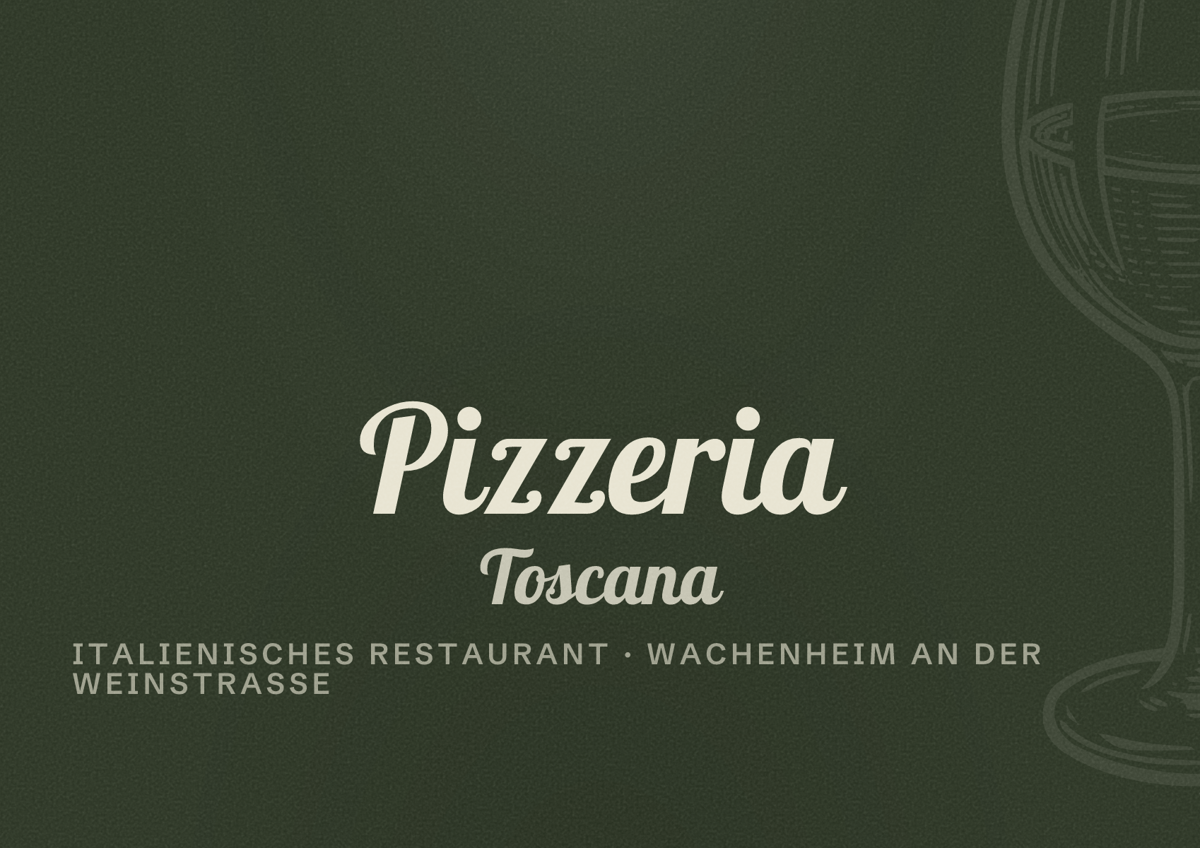 Illustriertes Poster von Pizzeria Toscana, Italienisches Restaurant in Wachenheim an der Weinstraße