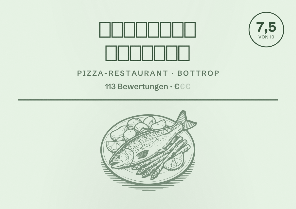 Illustriertes Poster von 𝗣𝗶𝘇𝘇𝗲𝗿𝗶𝗮 𝗩𝗲𝗻𝗲𝘇𝗶𝗮, Pizza-Restaurant in Bottrop: Bewertung 7,5 von 10 aus 113 Bewertungen, Preisniveau €