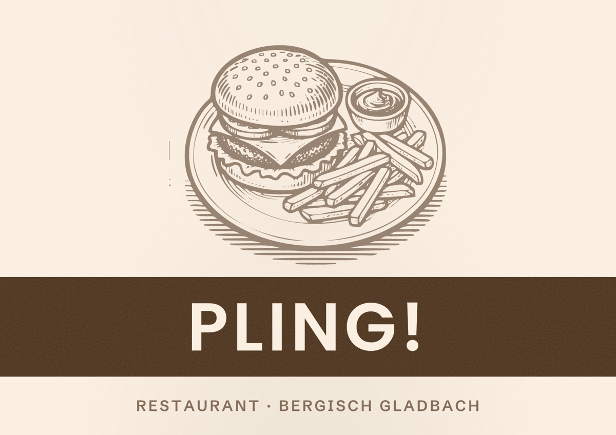 Illustriertes Poster von PLING!, Restaurant in Bergisch Gladbach
