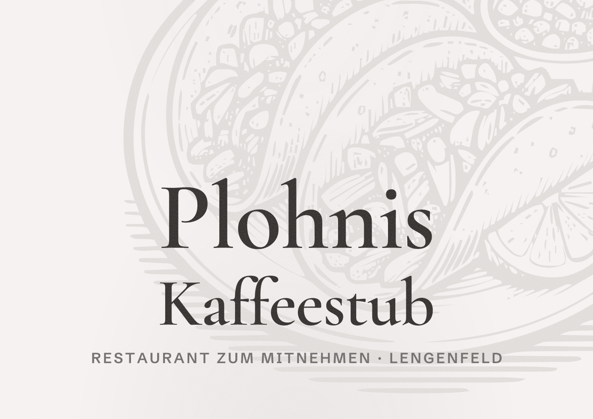 Illustriertes Poster von Plohnis Kaffeestub, Restaurant zum Mitnehmen in Lengenfeld