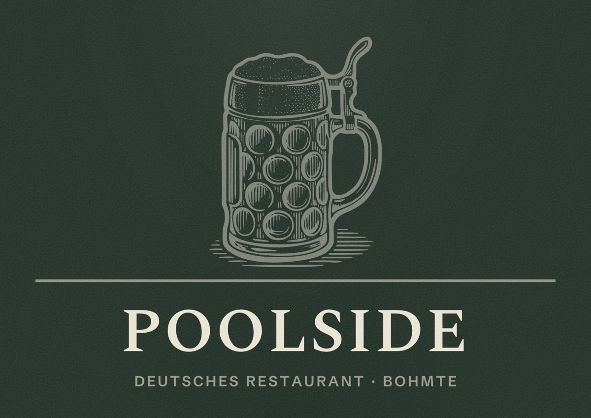 Illustriertes Poster von Poolside, Deutsches Restaurant in Bohmte