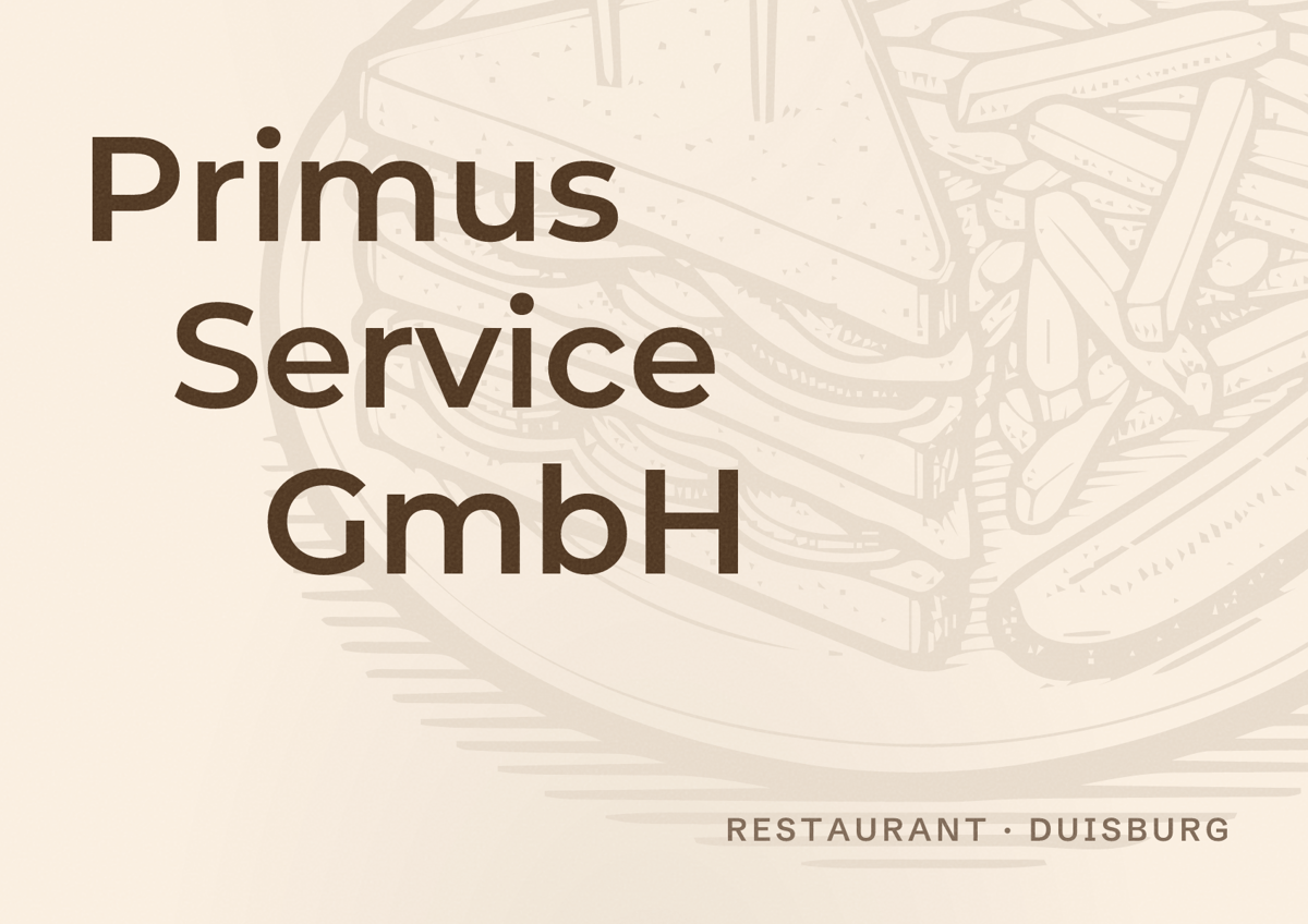 Illustriertes Poster von Primus Service GmbH, Restaurant in Duisburg