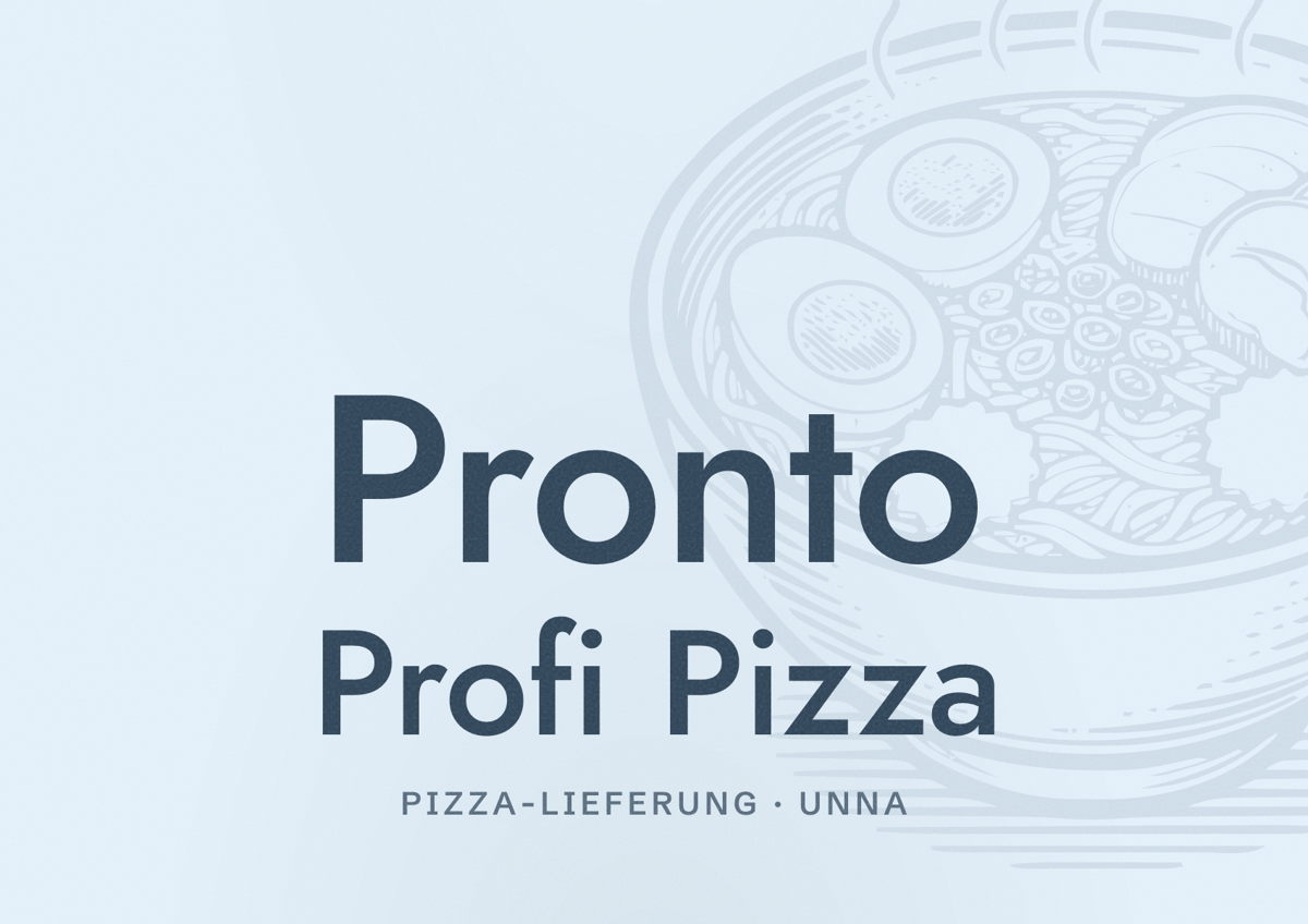 Illustriertes Poster von Pronto Profi Pizza, Pizza-Lieferung in Unna