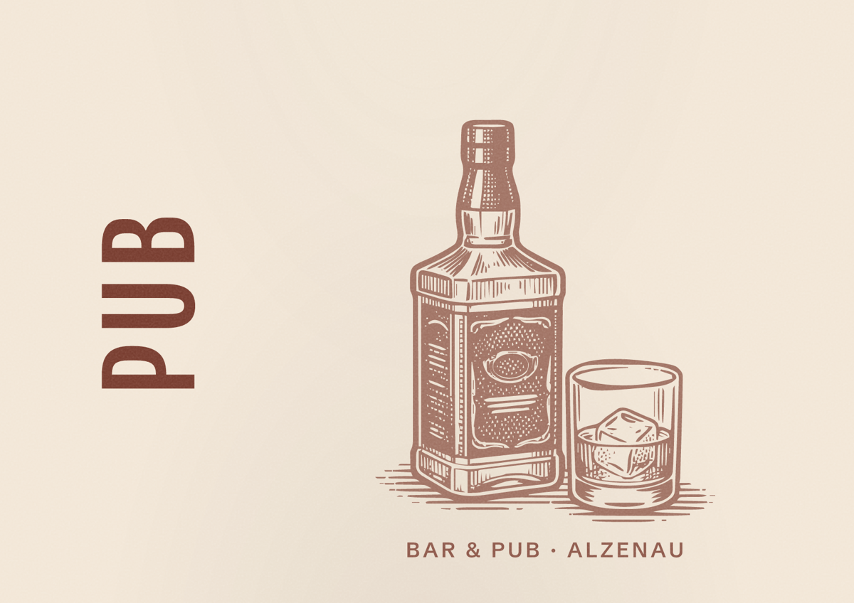Illustriertes Poster von Pub, Bar & Pub in Alzenau