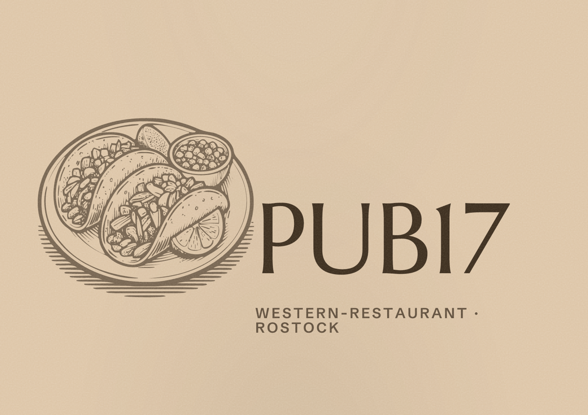 Illustriertes Poster von PUB17, Western-Restaurant in Rostock